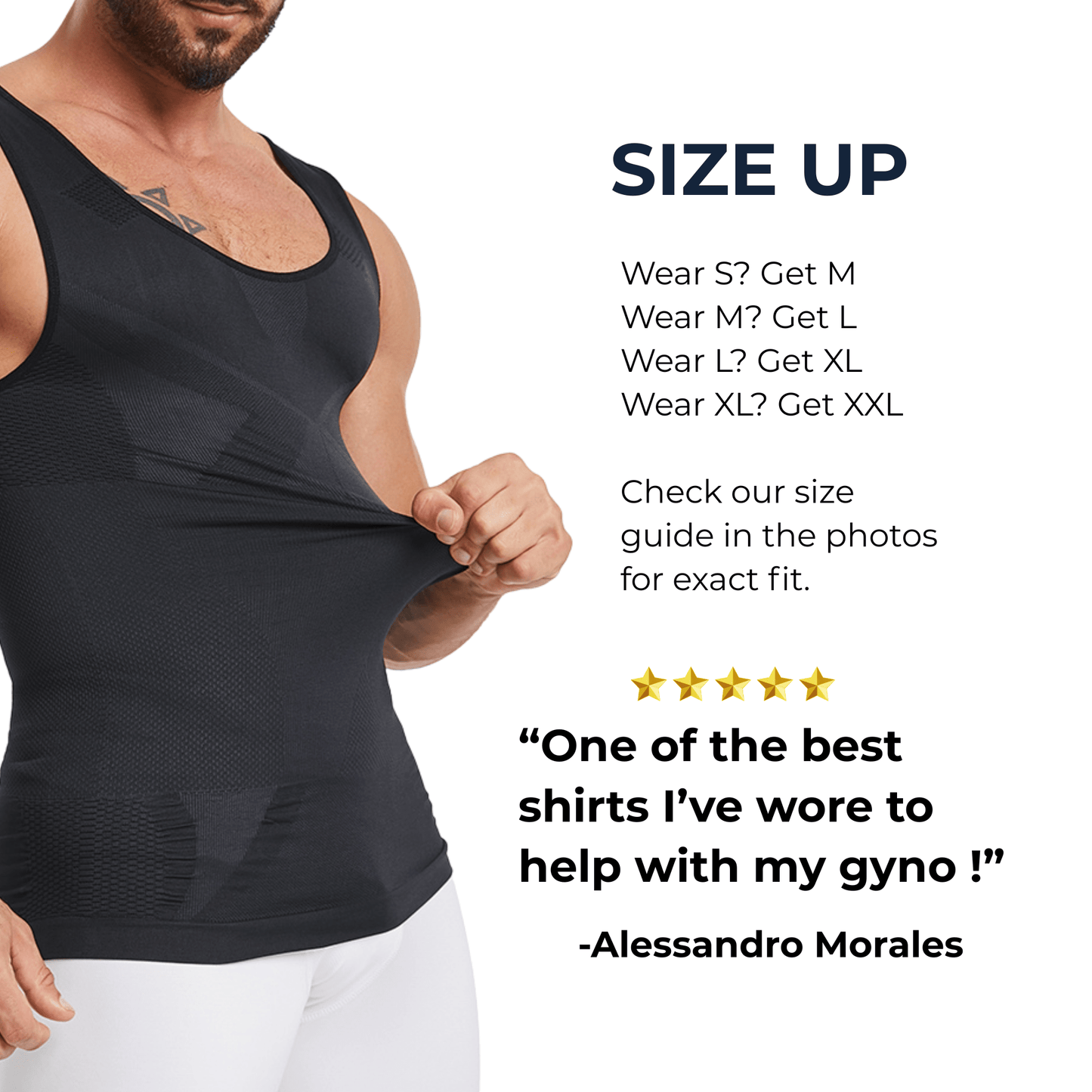 MaxxTEEM Seamless Gynecomastia Chest Compression Shirt Hide Man Boobs