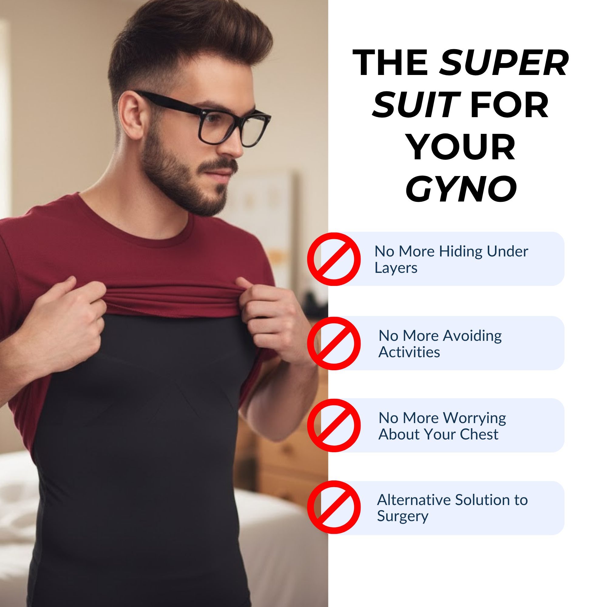 MaxxTEEM Seamless Gynecomastia Chest Compression Shirt