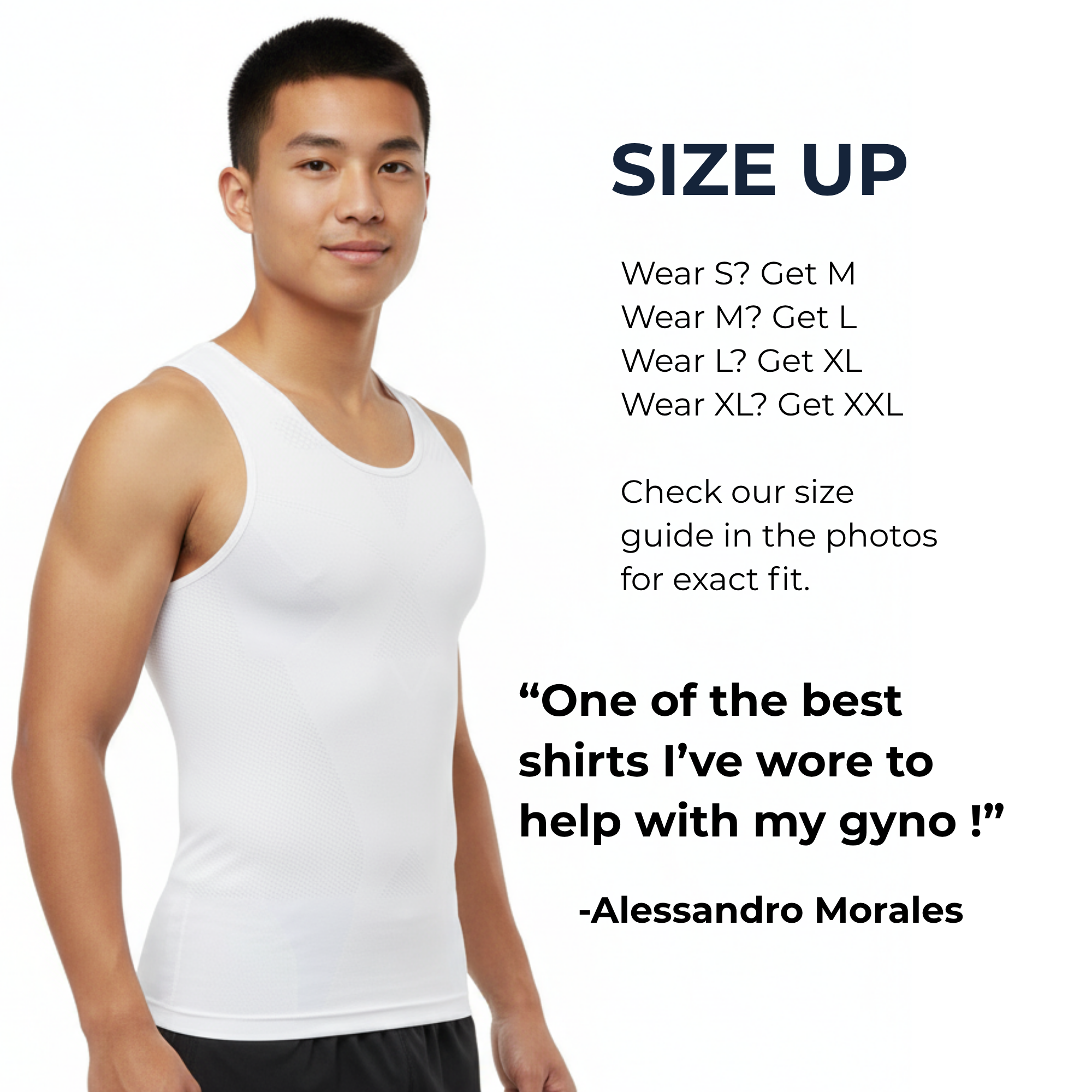 MaxxTEEM Seamless Gynecomastia Chest Compression Shirt