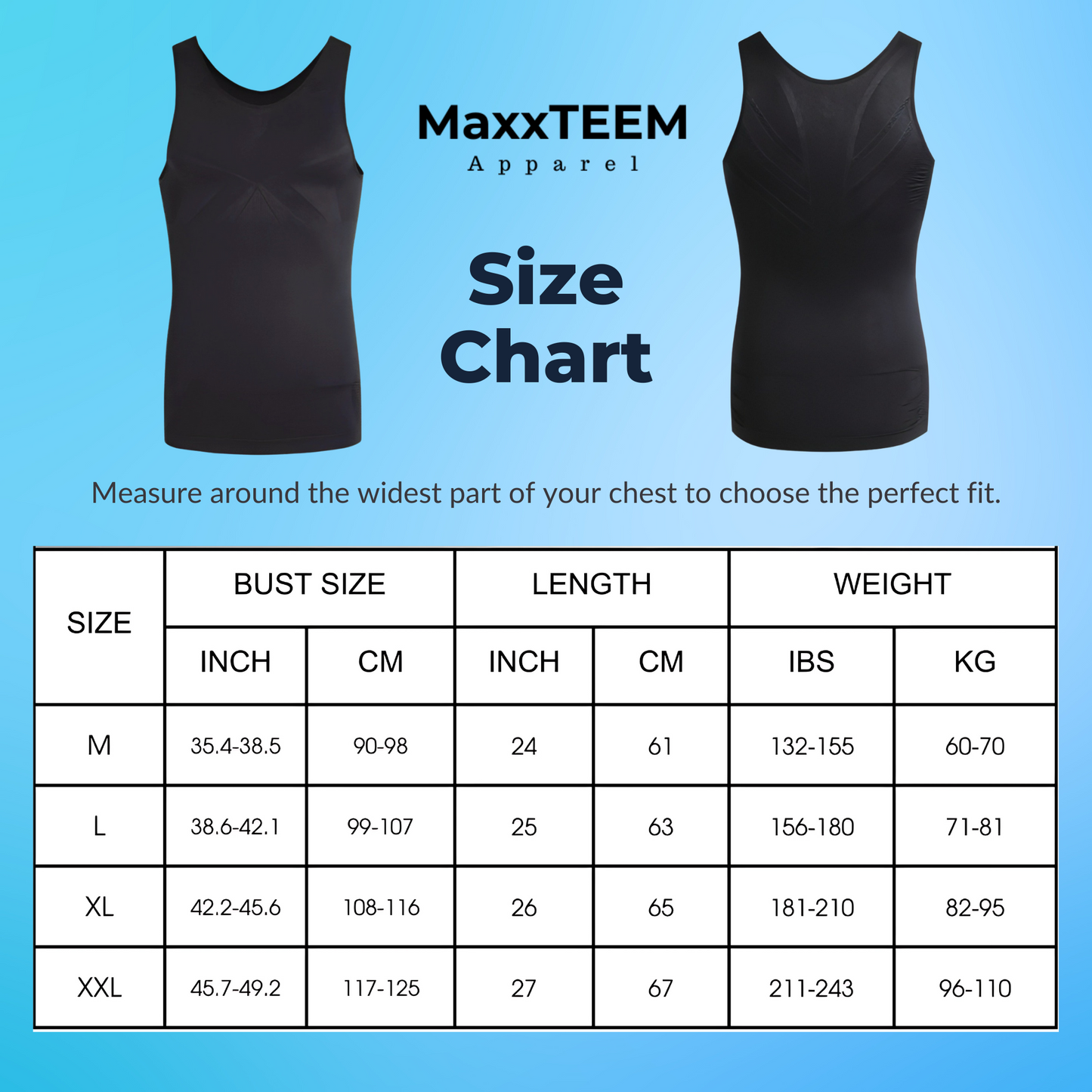 MaxxTEEM Seamless Gynecomastia Chest Compression Shirt